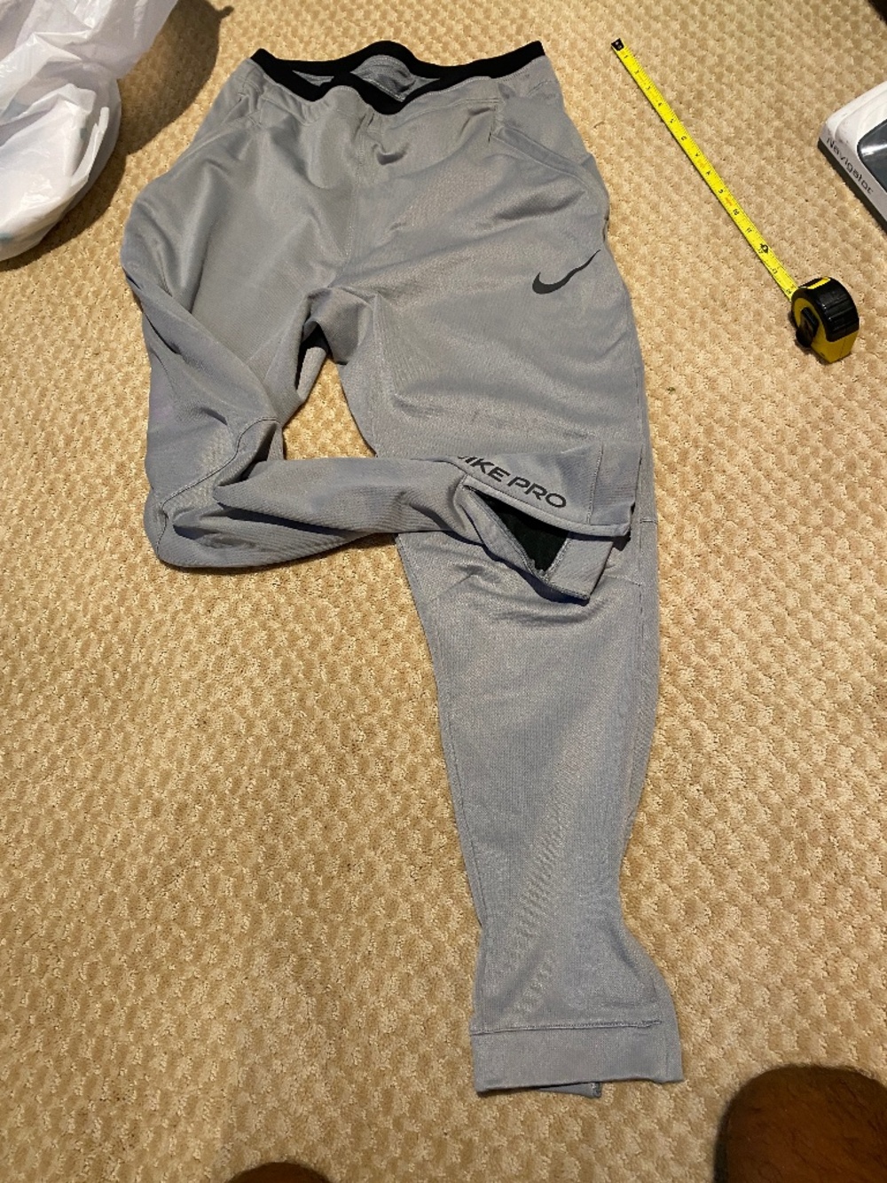 Nike Pro Fleece Mens medium Training Pants Gray Dri-Fit Sweatpants CZ2203-073